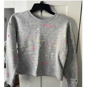 Champion Girls Cropped Sweatshirt Sz M